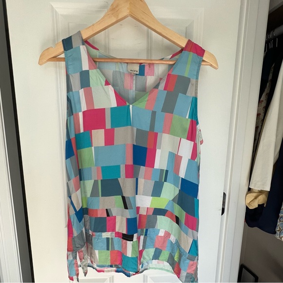 ECRU STYLE Multi-colored Silk Tank (M) - Picture 2 of 9